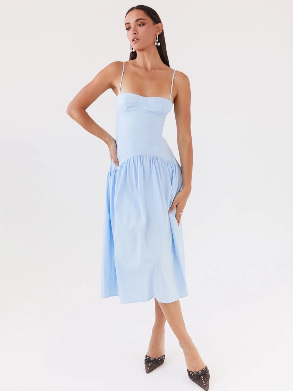NWT Yvette Corset Midi Dress